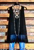 ADORABLE PASSION LACE EMBROIDERED SLIP DRESS TOP IN BLACK