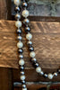 TIMELESS CLASSIC GRAY TONES LONG NECKLACE LAYERED PEARL