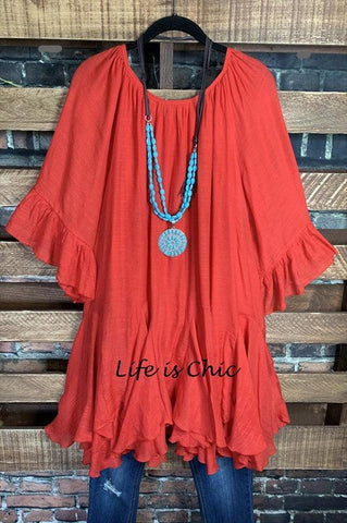 Love In The Afternoon Beautiful Red Embroidered Top---Sale