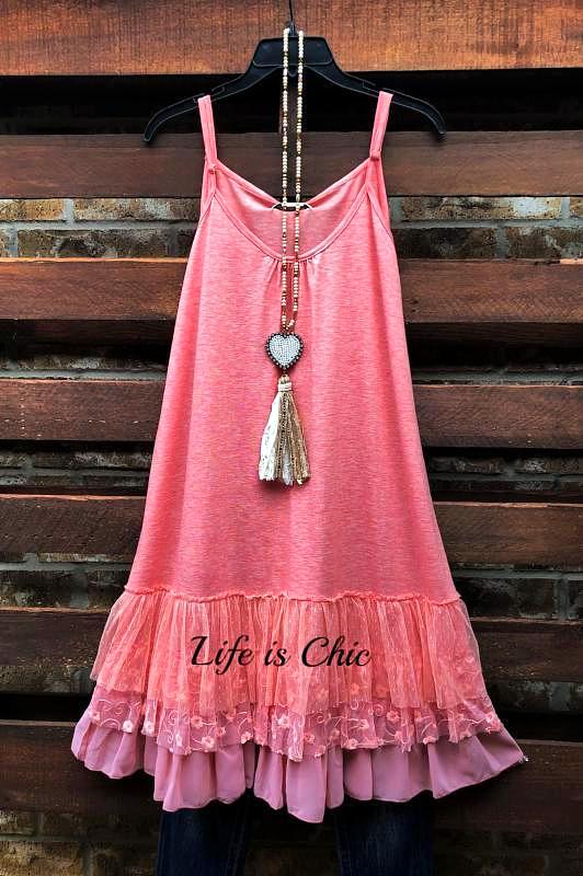 I'M ETERNALLY YOURS LACE PEACH EMBROIDERED SLIP DRESS EXTENDER