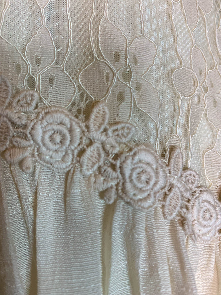 FOREVER ROMANCE BEIGE LACE BLOUSE