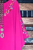 PRETTY PERFECTION FUCHSIA EMBROIDERED OVERSIZED TUNIC