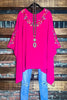 PRETTY PERFECTION FUCHSIA EMBROIDERED OVERSIZED TUNIC