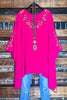 PRETTY PERFECTION FUCHSIA EMBROIDERED OVERSIZED TUNIC