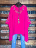 PRETTY PERFECTION FUCHSIA EMBROIDERED OVERSIZED TUNIC