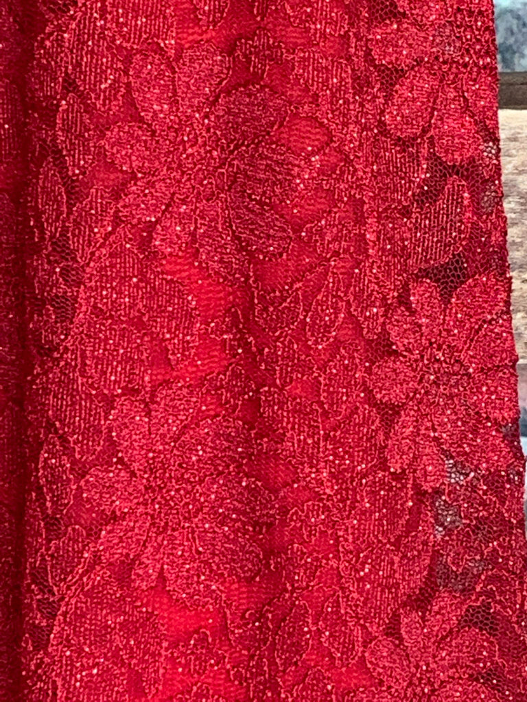 LOVELY DAY RED RUBY LACE SPARKLE DRESS 6 - 14 – Life is Chic Boutique