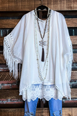 Sunshine Day Gauze Kimono in Ivory and Rust