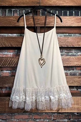 BELIEVE IN THIS LOVE LACE DRESS TUNIC IN BEIGE