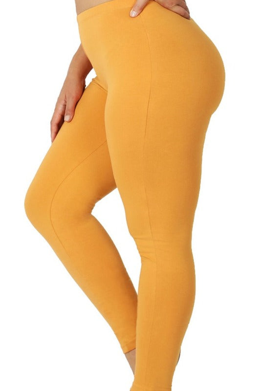 Buy Plus Size Store Women Yellow Cotton Leggings (46) Online at