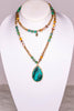 ALOHA SEA DROP NATURAL STONE NECKLACE JADE