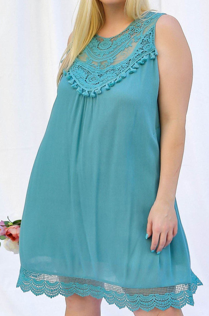 Best Of You Blue Shell Lace Dress-------sale